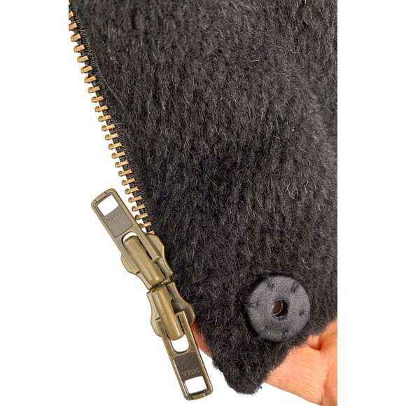 Diane Von Furstenberg Size 0 Alpaca Wool Blend Coat Funnel Neck Full Zip Fleece - Picture 9 of 11